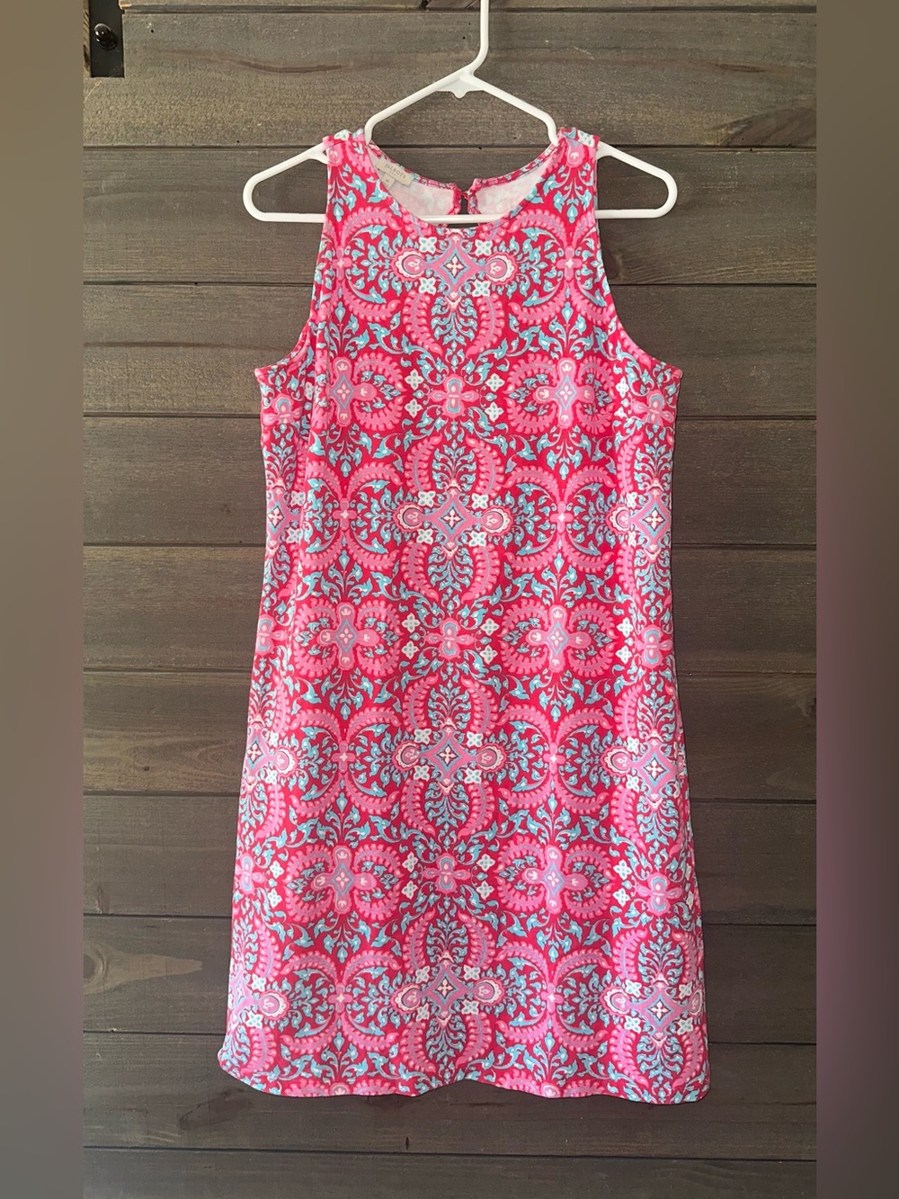 TALBOTS Pink Printed Sleeveless Shift Dress